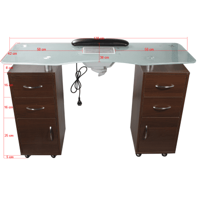 Masa manichiura cu blat incolor din sticla securizata_cod 281992 - imagine 2