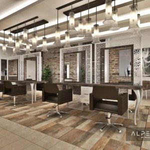 Post lucru coafor dublu (insula) / styling unit ALPEDA MYR BEAUTY DOUBLE (island)