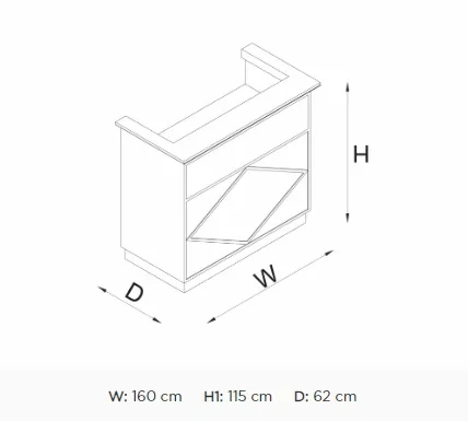 Receptie Alpeda Slim Grace Gold Desk - imagine 5