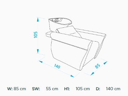 Unitate pentru spalat, scafa / washing unit ALPEDA ELEGANCE WASH, masaj, suport picioare electric - imagine 3