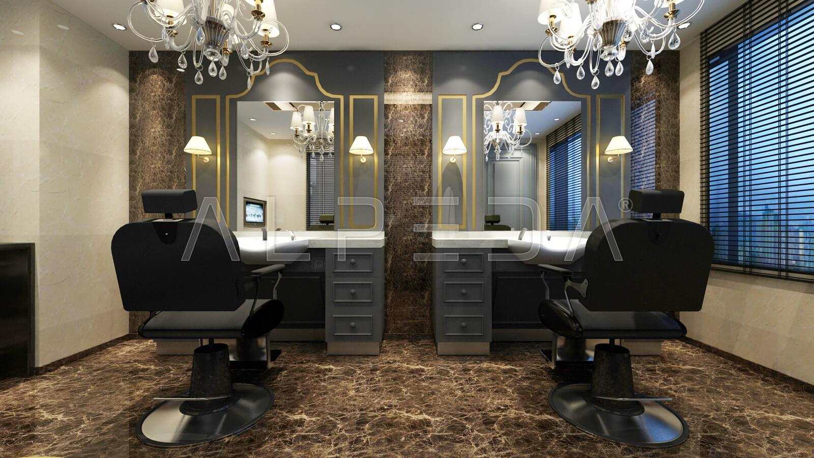 Post de lucru frizerie / barber styling unit Alpeda Avangard Man Alb - OUTLET - imagine 2