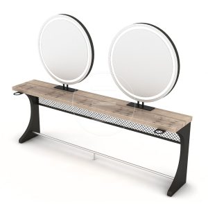 Post lucru coafor / styling unit ALPEDA WOODY CIRCLE DOUBLE MDF