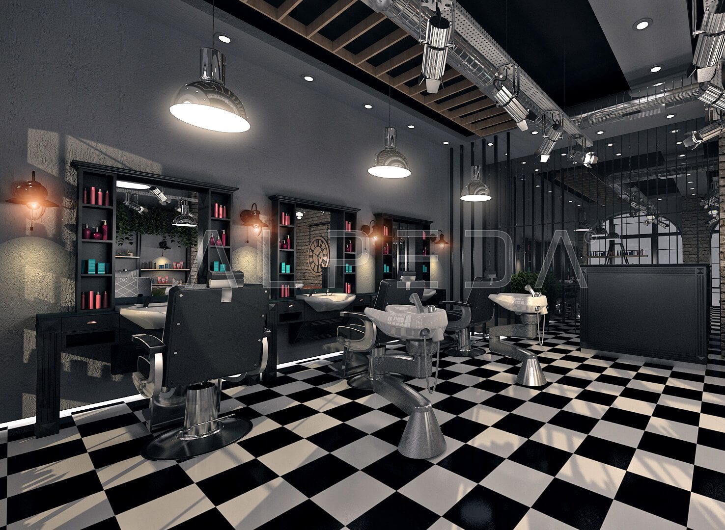 Post de lucru frizerie / barber styling unit ALPEDA BAROK MAN - imagine 2