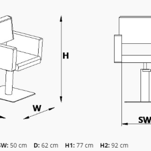 Scaun coafor/styling ALPEDA CUBIC RL