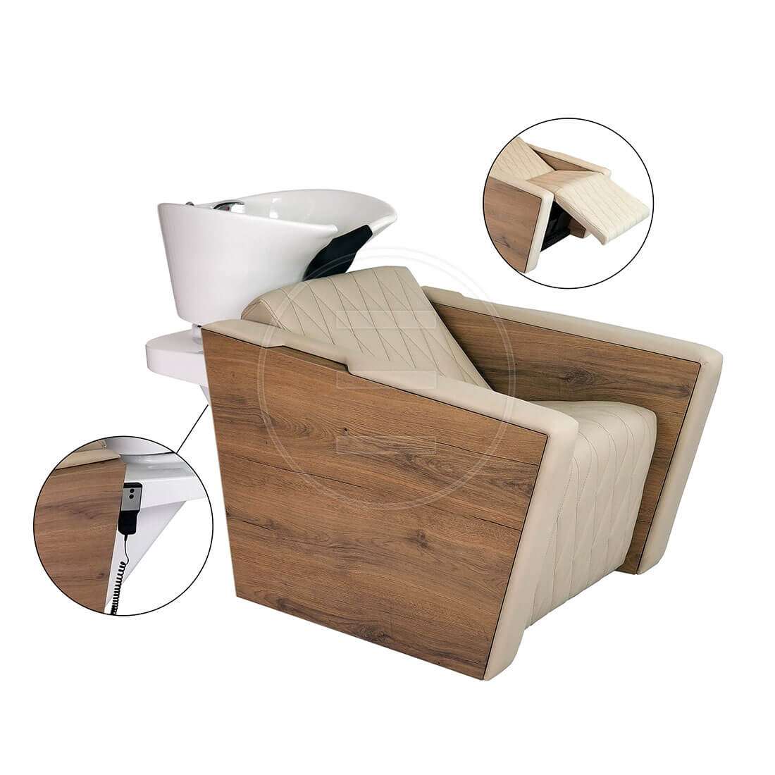 Unitate pentru spalat, scafa Alpeda NATURE Wash MASSAGE, suport picioare electric - imagine 4