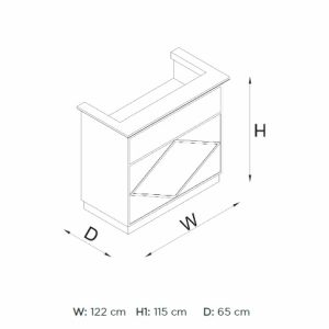 Receptie Alpeda Boho Desk Auriu / Crom / Rose / Black