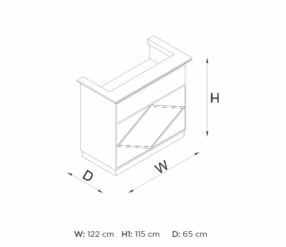 Receptie Alpeda Boho Desk Auriu / Crom / Rose / Black - imagine 2