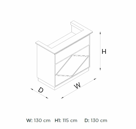 Receptie Alpeda Domino Desk Auriu / Crom / Rose / Black - imagine 6