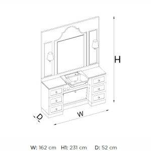 Post de lucru frizerie / barber styling unit ALPEDA ARDEN