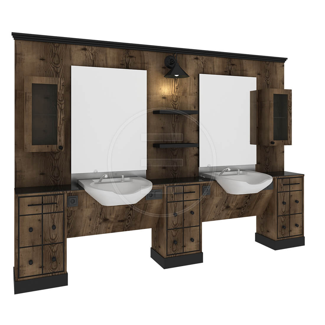 Post de lucru frizerie / barber styling unit Alpeda Marcus - imagine 2