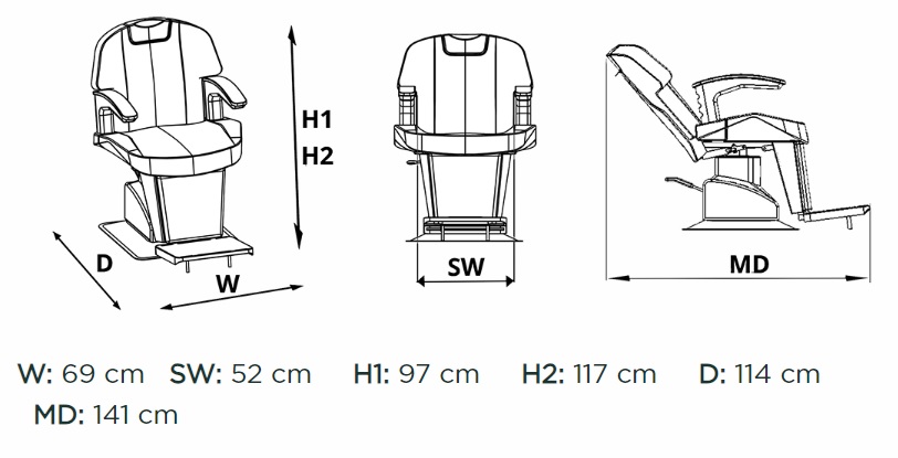 Scaun de frizerie electric Alpeda Emperor XAE - imagine 10