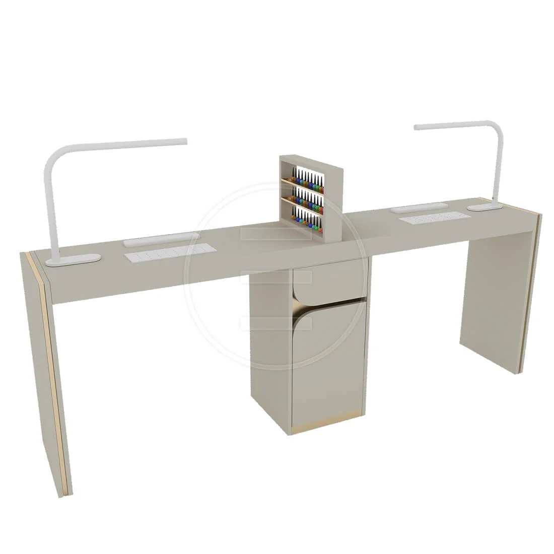 Masa manichiura Alpeda Boho Gold Double Nail Station, OUTLET