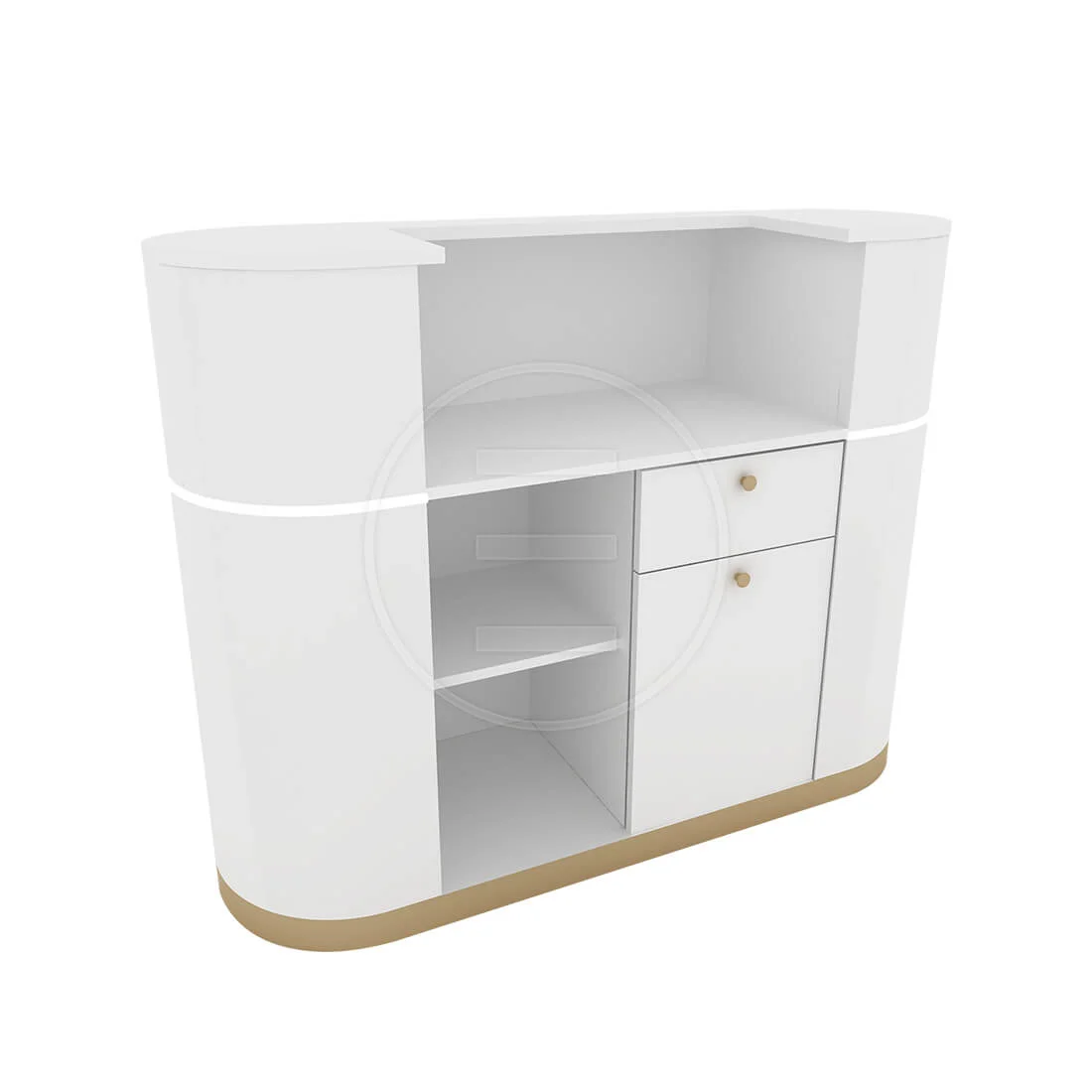 Receptie Alpeda Liba Desk Auriu / Crom / Rose / Black - imagine 3