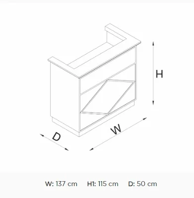 Receptie Alpeda Liba Desk Auriu / Crom / Rose / Black - imagine 8