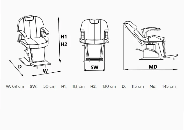 Scaun frizerie / Barber chair Kanton Lord Black Edition - imagine 4