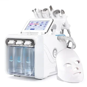 Aparat Hydradermabraziune cu Masca Profesional 7 in1 H2O2 Jet Hidroxigen Micro Bule Indepartare Puncte Negre, Dermoabraziune, Curatare, Hidratantare, Lifting Saloane, Indepartarea Acneei, Ultrasunete, RF Laney