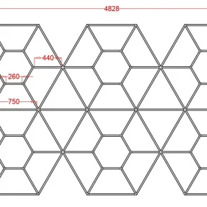 Sistem iluminat LED Hexagonal, HoneyComb, 4828mm*2796mm