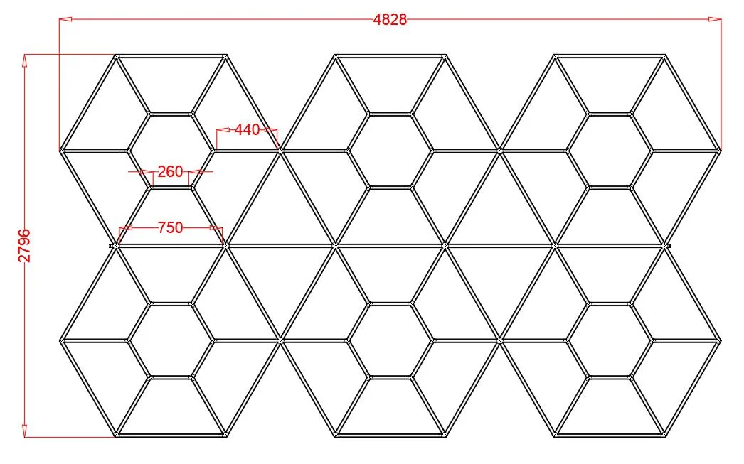 Sistem iluminat LED Hexagonal, HoneyComb, 4828mm*2796mm - imagine 2