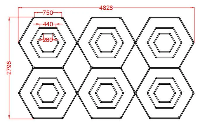 Sistem iluminat LED Hexagonal, HoneyComb, 2796mm*4828mm - imagine 2