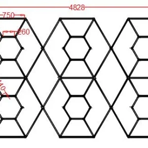 Sistem iluminat LED Hexagonal, HoneyComb, 2796mm*4828mm