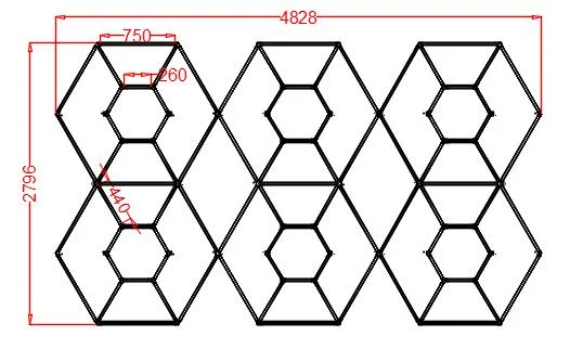 Sistem iluminat LED Hexagonal, HoneyComb, 2796mm*4828mm - imagine 2