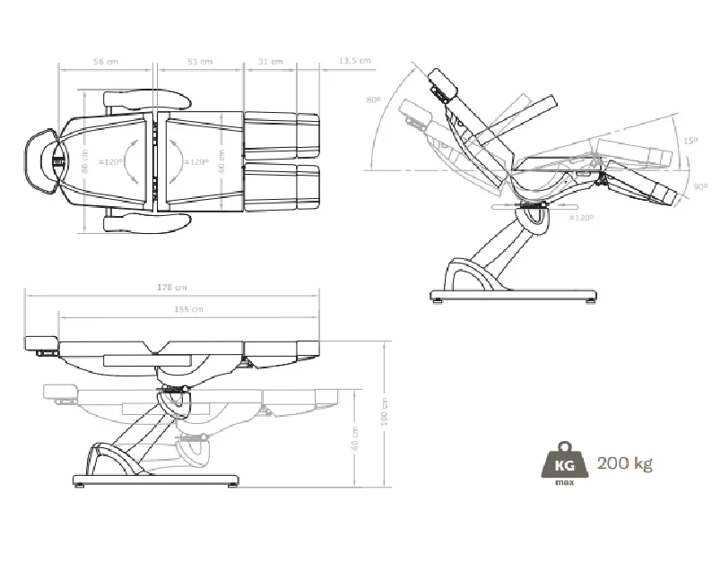 Scaun electric pedichiura KANTON CAPHIN - imagine 2