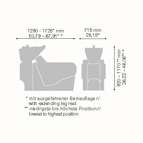 Unitate pentru spalat, scafa / washing unit OLYMP LavaSit Splendor ErgoActive, suport picioare electric si masaj - imagine 7