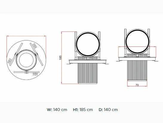Post dublu de lucru coafor triplu / insula Alpeda Velux Island - imagine 3
