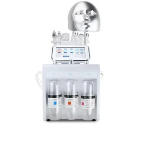 Aparat combina cosmetica 8 in 1 H2O2 cu hydrodermabraziune, jet hidroxigen, radiofrecventa, micro bule indepartare puncte negre, criolift, masca LED