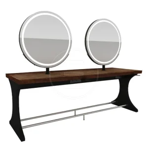 Post lucru coafor dublu / insula ALPEDA Woody Circle Double Island