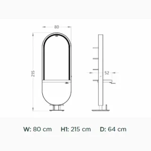 Post dublu de lucru coafor dublu / insula Alpeda Glam Island SHELF Rose