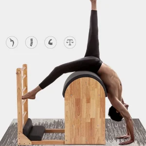 Aparat Pilates corector postura, coloana Ladder Barrel profesional din lemn, antrenament de bază pentru yoga, pilates si remodelare corporala, fitness strength & flexibility training