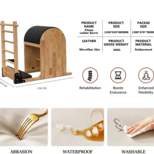 Aparat Pilates corector postura, coloana Ladder Barrel profesional din lemn, antrenament de bază pentru yoga, pilates si remodelare corporala, fitness strength & flexibility training