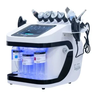 Aparat profesional 10 in 1 AQUA hidradermabraziune, ciocan rece, spatula ultrasunete, oxigen jet peeling