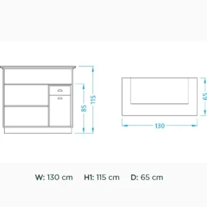 Receptie Alpeda Classico Gold Desk
