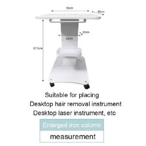 Masa cu roti, suport combina cosmetica salon infrumusetara, stand cu rotile alb, 55×45 H67.5cm M03