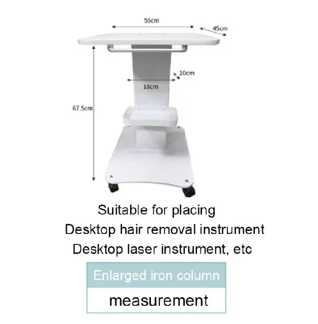 Masa cu roti, suport combina cosmetica salon infrumusetara, stand cu rotile alb, 55×45 H67.5cm M03 - imagine 2