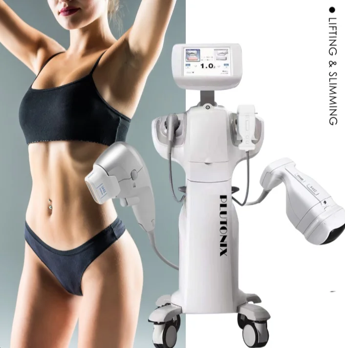Aparat DUO 7D HIFU Plutonix si LIPOSlim, pentru rejuvenare faciala, remodelare corporala , High Intensity Focused Ultrasound, Skin Rejuvenation