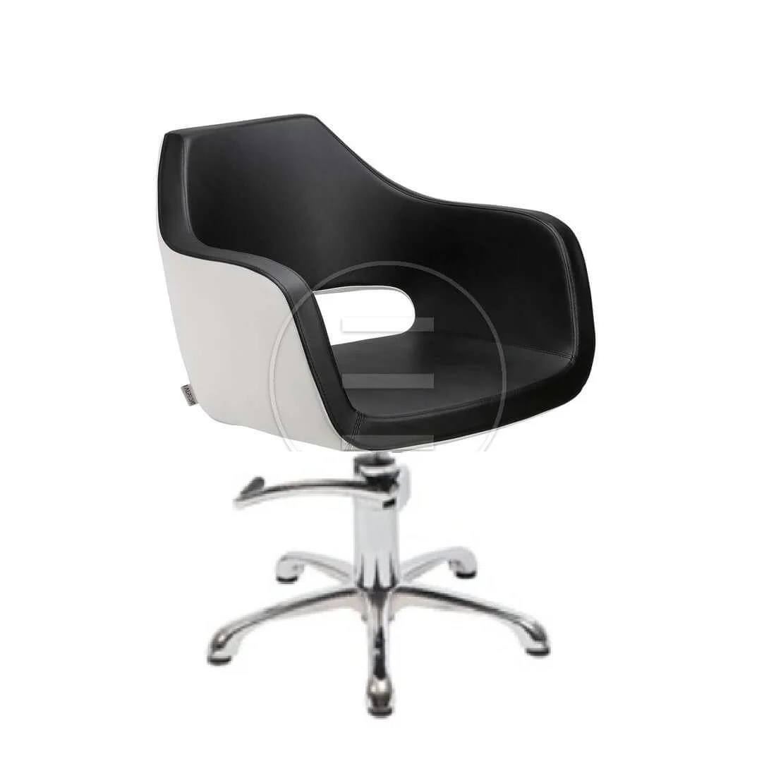 Scaun coafor / styling chair Alpeda Moon, piele Negru&Alb, Outlet