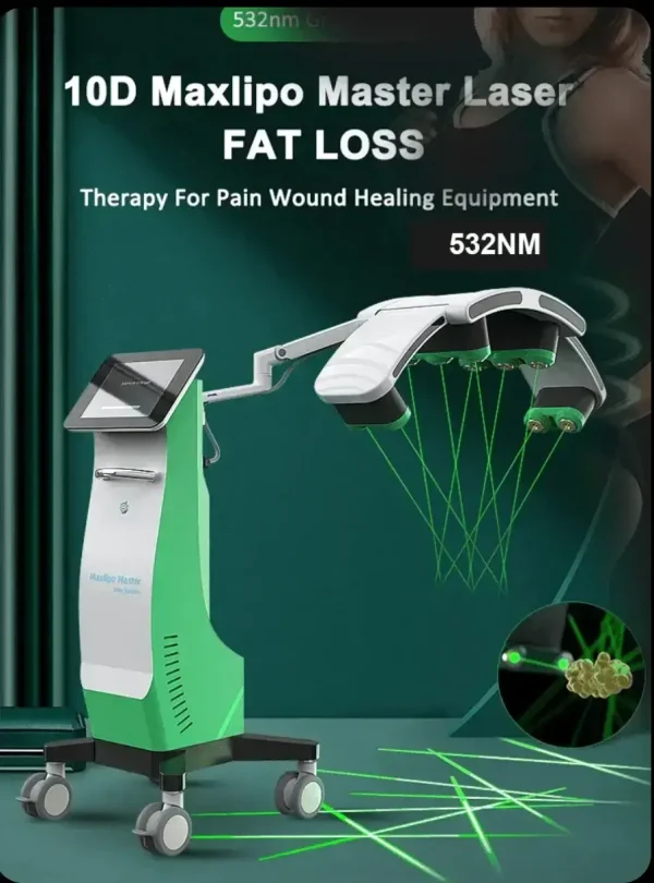 Aparat 10D Lipolaser 532nm, Rotating Green Laser Lights, Rotire 360Grade 10 DIODE Laser Reducere celulita Body Conturing , Tonifiere Remodelare 10DLIPO Maxlipo Shape W 1